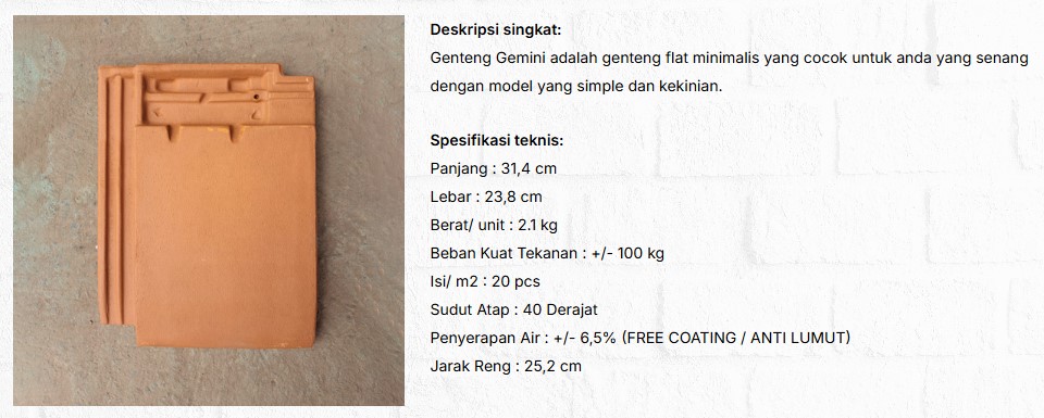 pusat genteng karangpilang gemini flatt harga promo area surabya kediri sidoarjo jatim