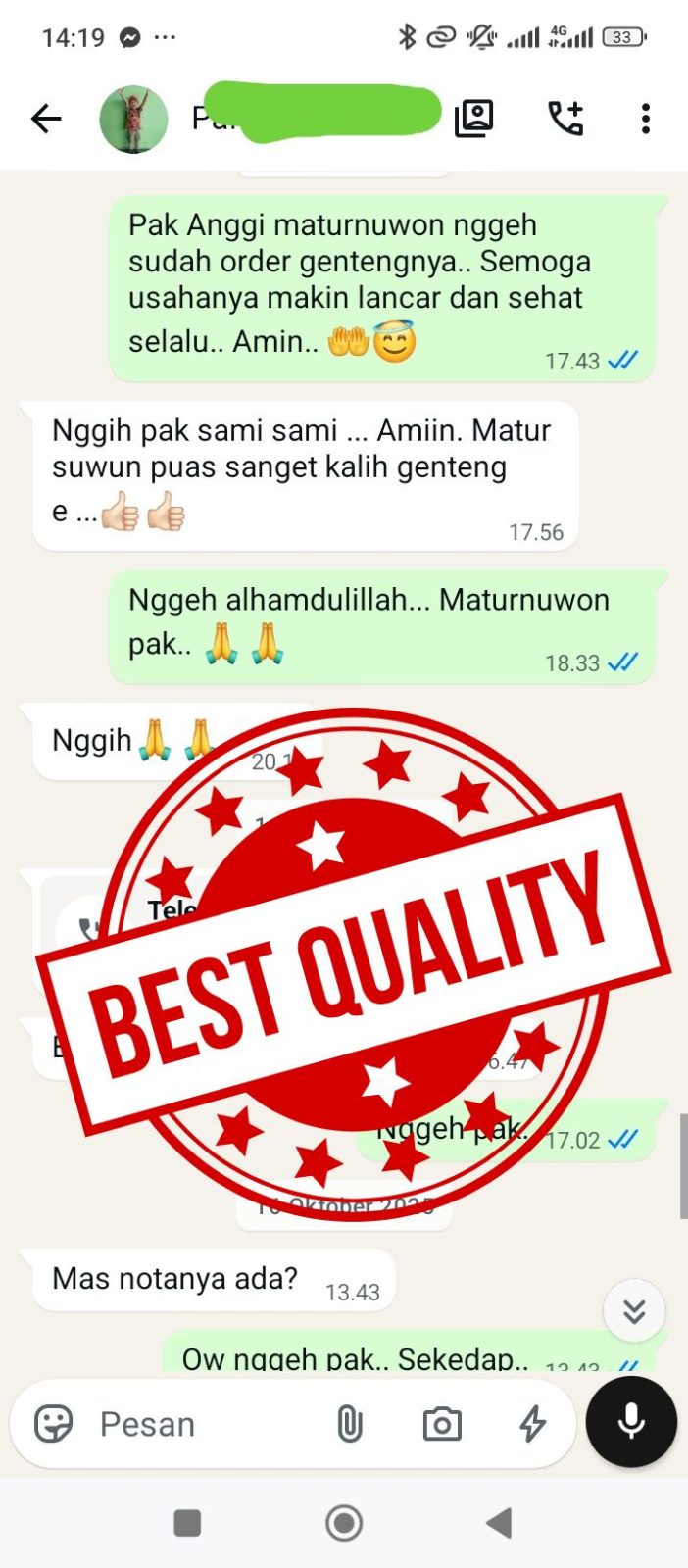 Testimoni genteng kia pusat genteng jatim